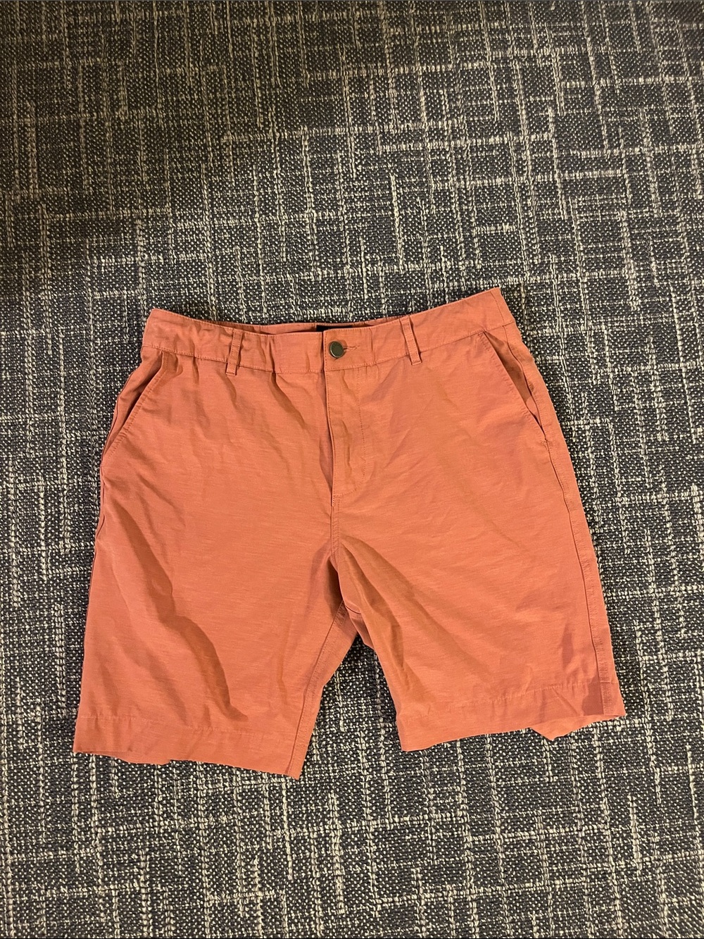 Faherty Men's Coral-Orange Flat Front Shorts
